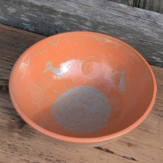Bowl - Petroglyph - Orange