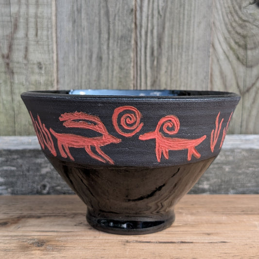Bowl - Petroglyph - Black